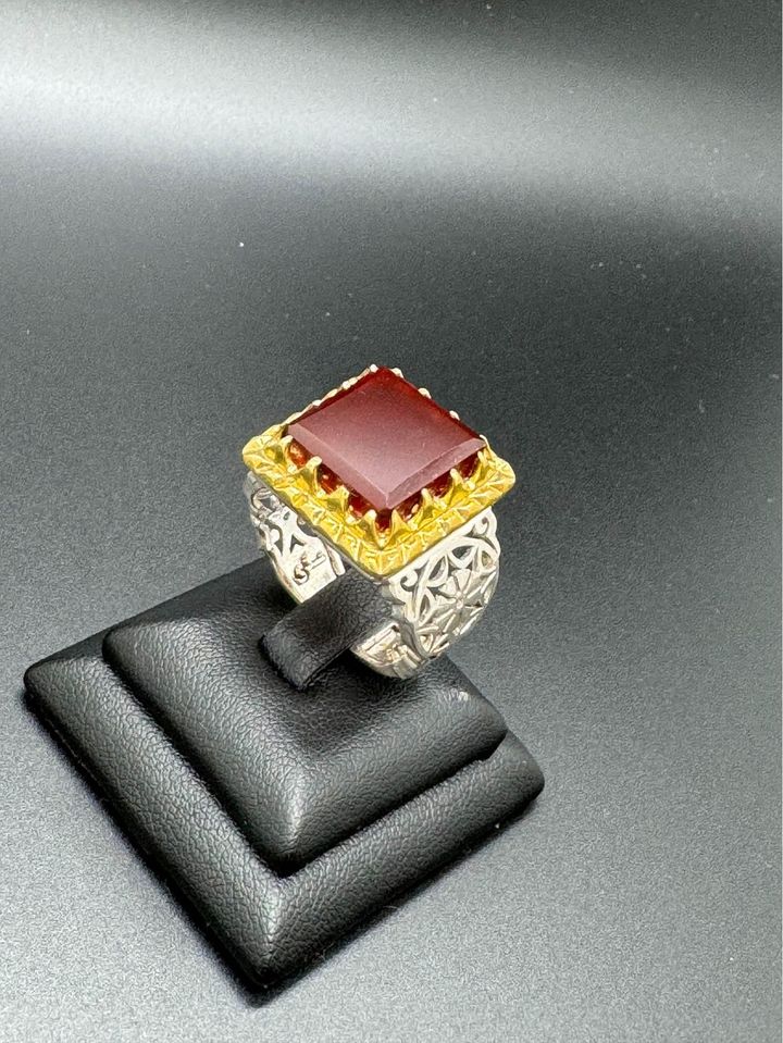 Real Yamanii Aqeeeq Agate Ring انگشتر عقیق